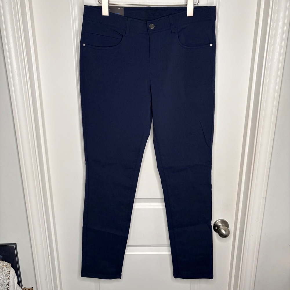 Tahari Every Wear Tech Pant Mens 32x32 Navy Straight Fit Flexible Waist Golf NEW